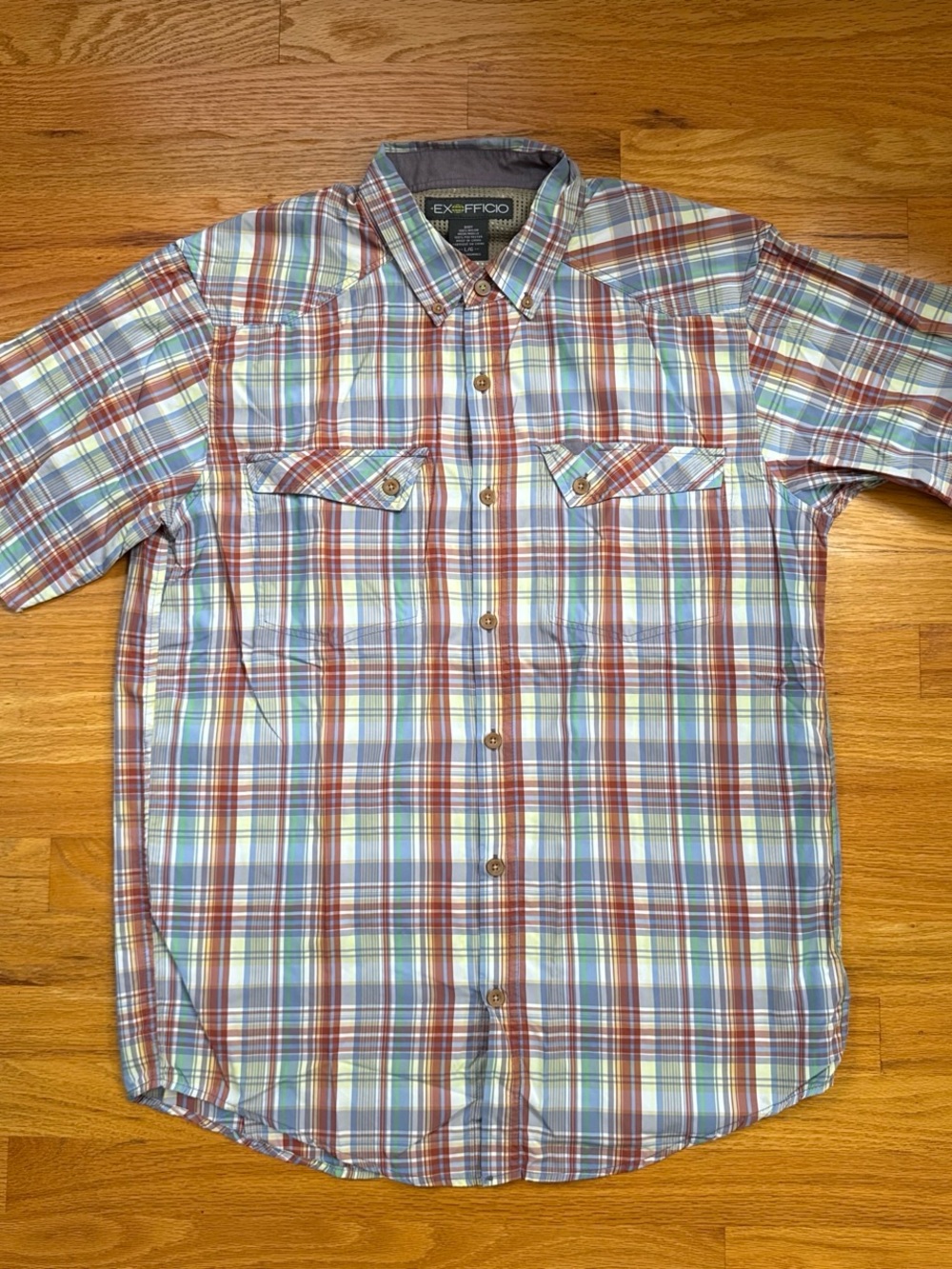 Exofficio Cooling No Wrinkle Men’s Short-Sleeve Plaid Travel Shirt